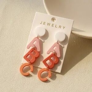 ABC Colorful Alphabet Earrings NEW